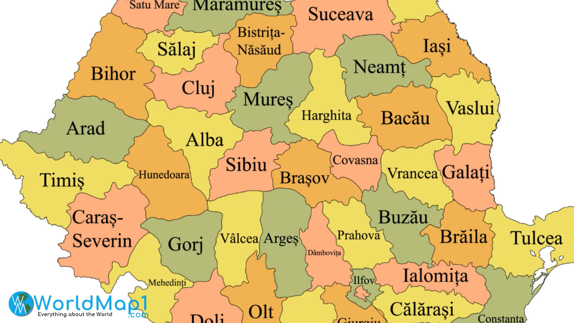 Romanya Bölge Haritası